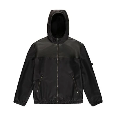 BALLY SS22 Black Solid Color Hooded Bomber Jacket 6301811