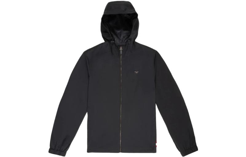 BALLY SS22 Solid Logo Minimalist Hoodie Jacket Blue 6300648