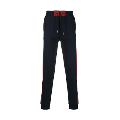 BALLY SS23 Black Jogger Knit Track Pants with Side Stripe Detail. 6303790