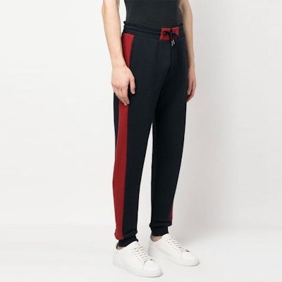 BALLY SS23 黑色针织侧条纹运动长裤。 6303790 Purchase BALLY SS23 黑色针织侧条纹运动长裤。 6303790