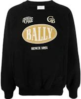 Shop BALLY SS23 黑色針織長袖毛衣 字母標誌印花設計 M5BAA50FU901
