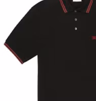 Sizing BALLY SS23 Polo Negro de Manga Corta con Detalle de Rayas. M5BA760F-7S372-F000