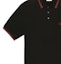 Sizing BALLY SS23 Baju Polo Lengan Pendek Jalur Hitam Bertrim. M5BA760F-7S372-F000
