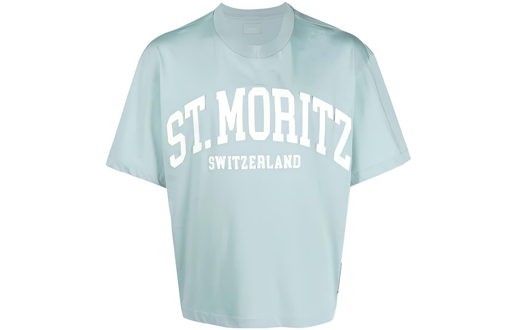 BALLY SS23  Blue Crewneck T-Shirt with Letter Patch Design. 6302885