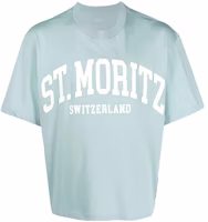 BALLY SS23 Blue Crewneck T-Shirt with Letter Patch Design. 6302885 BALLY SS23 Blue Crewneck T-Shirt with Letter Patch Design. 6302885