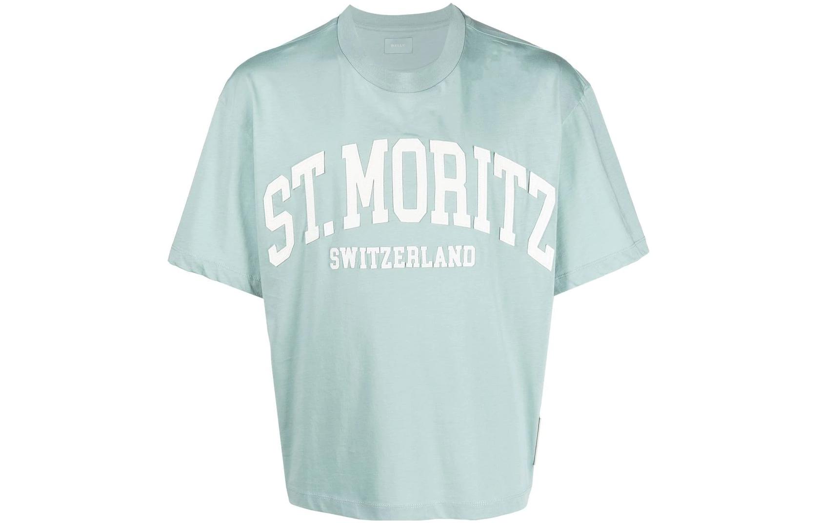 Order 발리 SS23 블루 크루넥 티셔츠 레터 패치 디자인. 6302885