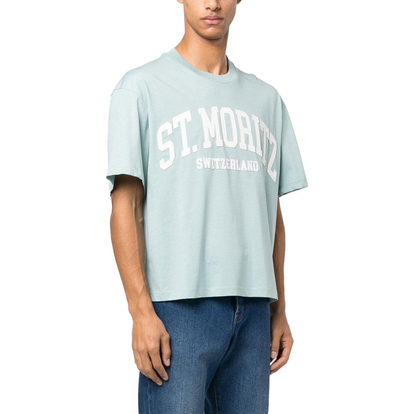 Purchase 발리 SS23 블루 크루넥 티셔츠 레터 패치 디자인. 6302885