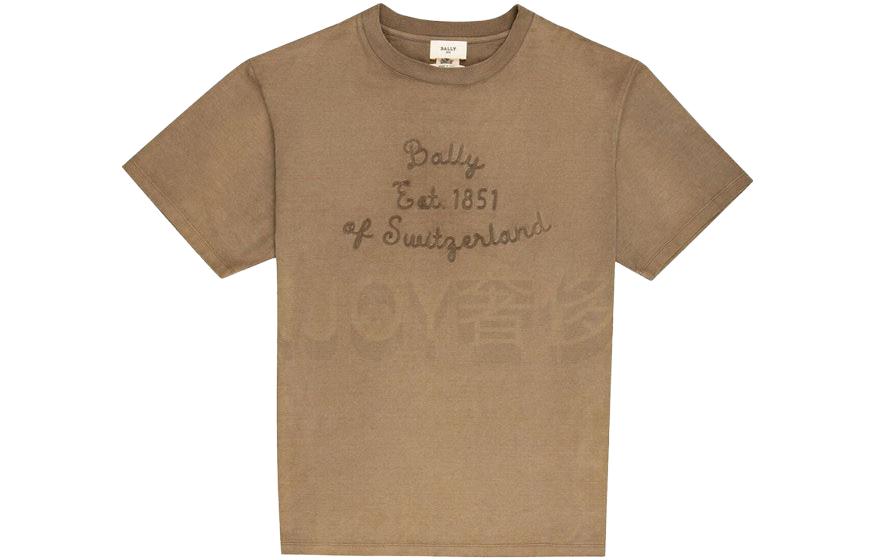 Order バリー SS23 ブラウン ロゴ クルーネック 半袖 Tシャツ. 6300927