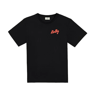 BALLY SS23 Logo Print Crew Neck Short Sleeve T-Shirt in Black. 6302825