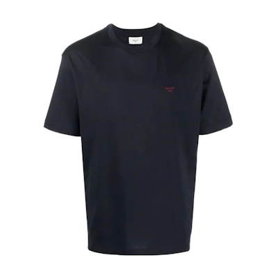 BALLY SS23 Navy Blue Logo Print Short Sleeve T-Shirt. 6302016