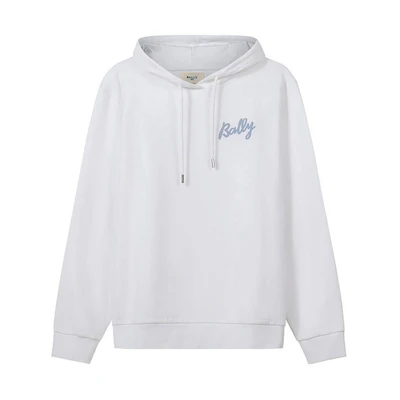 BALLY SS23 White Hoodie with Letter Logo Print. 6303077