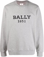 BALLY SS23 Grey Crewneck Sweatshirt with Logo Print M5BA75-1F7S34-822 BALLY SS23 Grey Crewneck Sweatshirt with Logo Print M5BA75-1F7S34-822