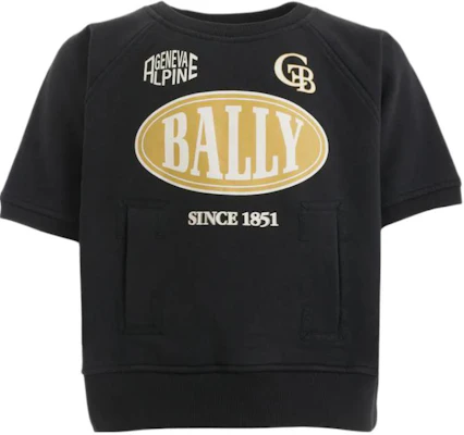 BALLY 2023春夏字母印花黑色男士短袖圆领卫衣 M5BAA41F Buy BALLY 2023春夏字母印花黑色男士短袖圆领卫衣 M5BAA41F