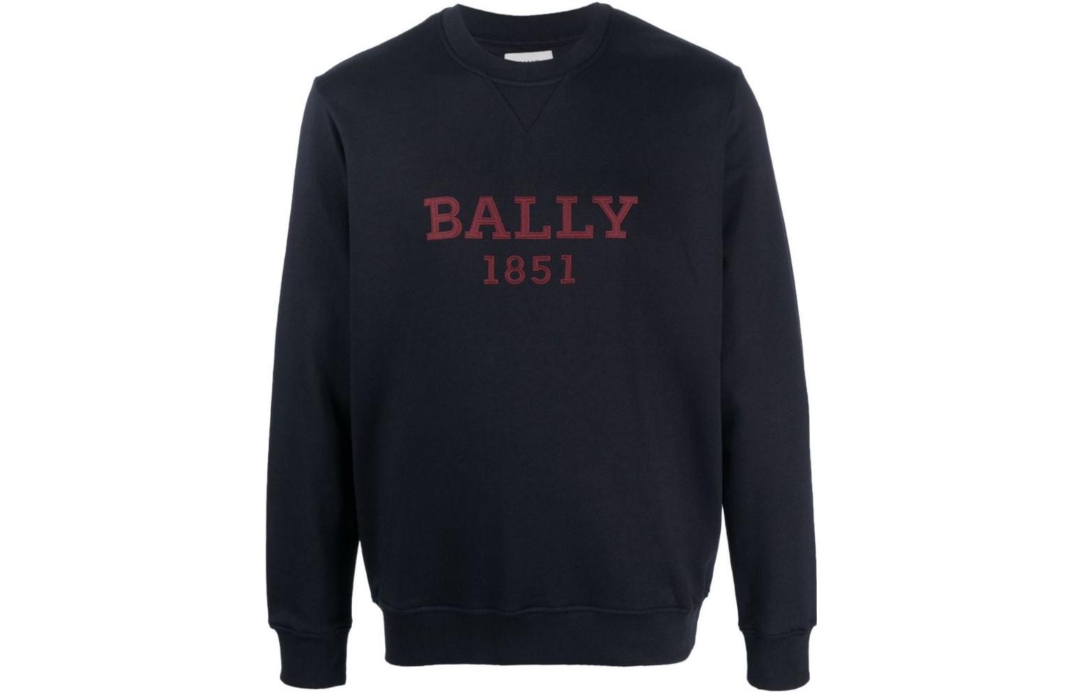 BALLY SS23 Logo Print Crewneck Sweatshirt Black 6302926