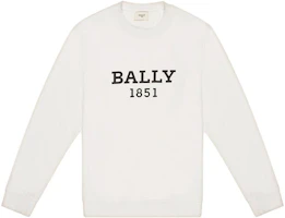 BALLY SS23 Logo Print White Long Sleeve Sweatshirt for Men 6303048 BALLY SS23 Logo Print White Long Sleeve Sweatshirt for Men 6303048