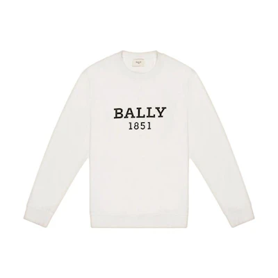 BALLY SS23 Logo Print White Long Sleeve Sweatshirt for Men 6303048