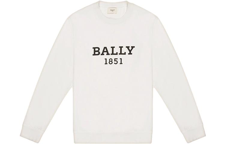Order BALLY SS23 Logo Print White Long Sleeve Sweatshirt for Men 6303048