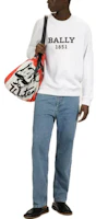 Lookbook Sudadera Blanca de Manga Larga con Logo Impreso BALLY SS23 para Hombre 6303048