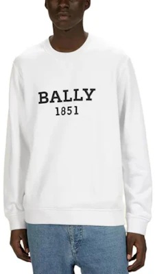 BALLY SS23 Logo Print White Long Sleeve Sweatshirt for Men 6303048 Shop BALLY SS23 Logo Print White Long Sleeve Sweatshirt for Men 6303048