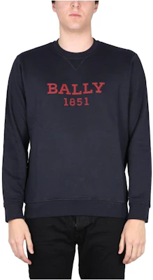 BALLY SS23 Navy Crewneck Sweatshirt with Letter and Number Embroidery MJE020CO054I549 Buy BALLY SS23 Navy Crewneck Sweatshirt with Letter and Number Embroidery MJE020CO054I549
