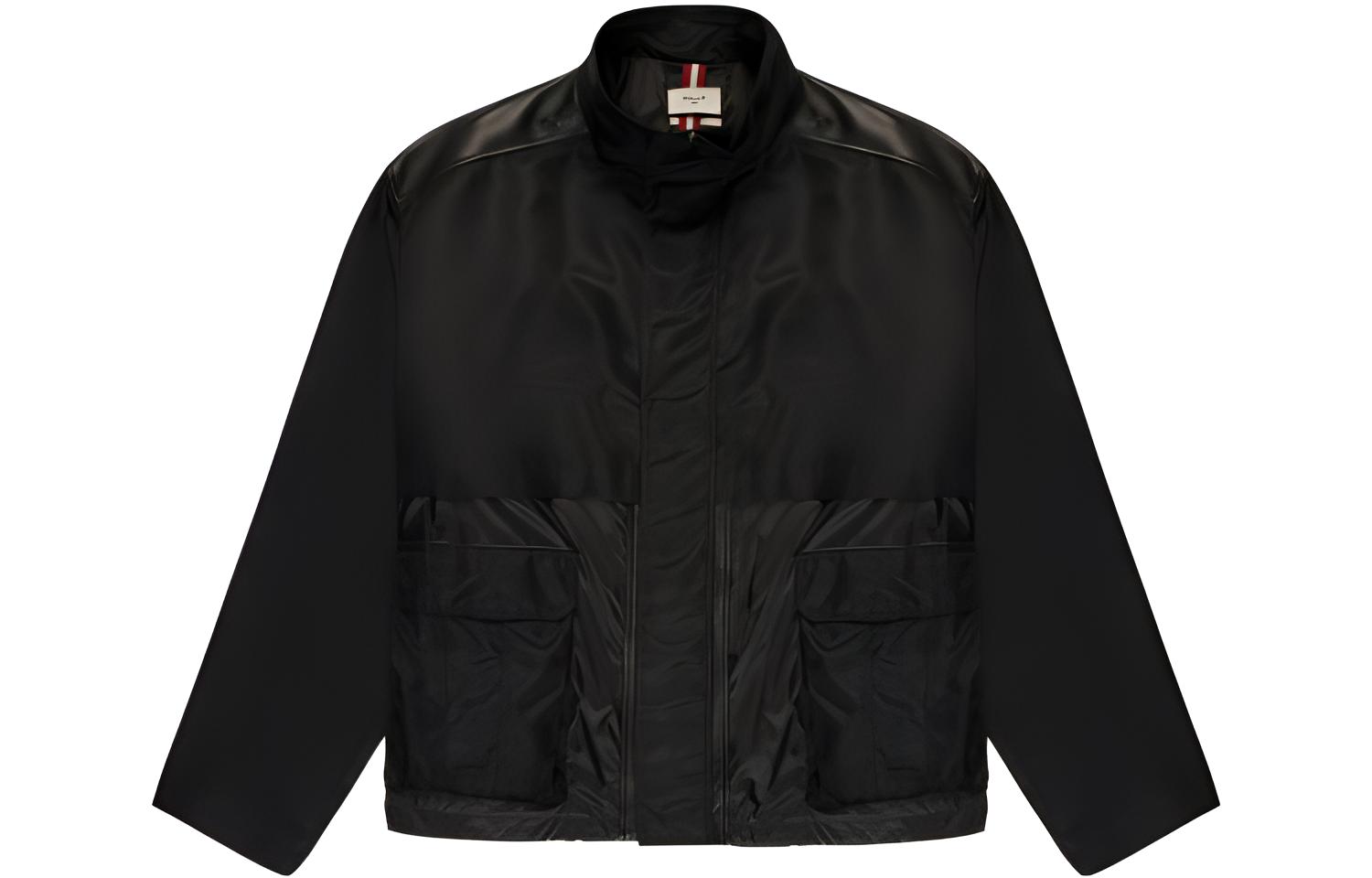 BALLY SS23 Plain Half-Zip Pocket Jacket - Black 6303899