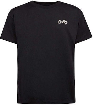 BALLY SS24 Kaos Hitam Crewneck dengan Logo Bordir. MJE05JCO018 Order BALLY SS24 Kaos Hitam Crewneck dengan Logo Bordir. MJE05JCO018