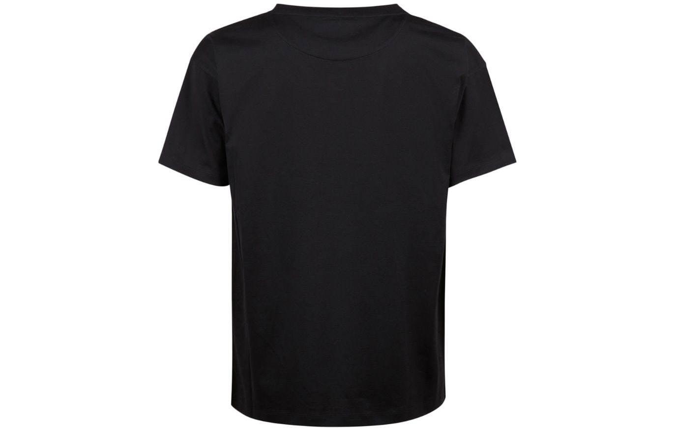 Lookbook BALLY SS24 Kaos Hitam Crewneck dengan Logo Bordir. MJE05JCO018