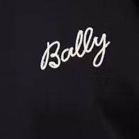Shop BALLY SS24 黑色刺繡標誌圓領短袖T恤 MJE05JCO018