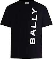 Order BALLY SS24 Black Letter Logo Print Crewneck Casual T-Shirt. 6306482