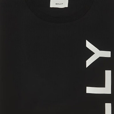 BALLY SS24 黑色字母印花圆领休闲T恤。 6306482 Shop BALLY SS24 黑色字母印花圆领休闲T恤。 6306482