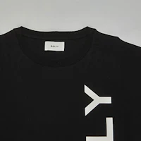 Sizing BALLY SS24 Black Letter Logo Print Crewneck Casual T-Shirt. 6306482