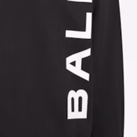 Sizing BALLY SS24 Baju Sejuk Hitam Logo Cetak Leher Bulat Lengan Panjang Kasual. 6306688