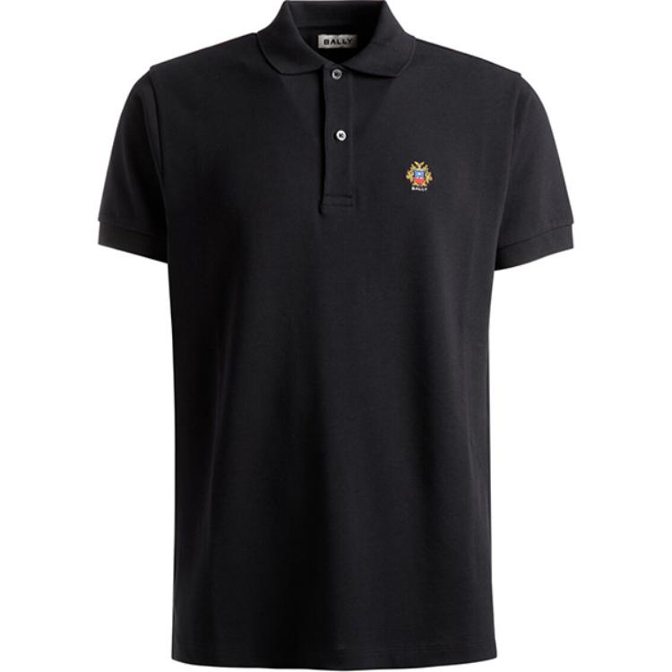 Order BALLY SS24 블랙 폴로 셔츠 솔리드 컬러 로고 자수. 6308670