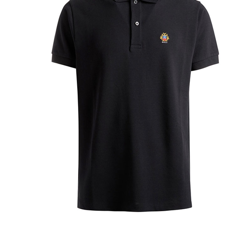 Lookbook BALLY SS24 블랙 폴로 셔츠 솔리드 컬러 로고 자수. 6308670