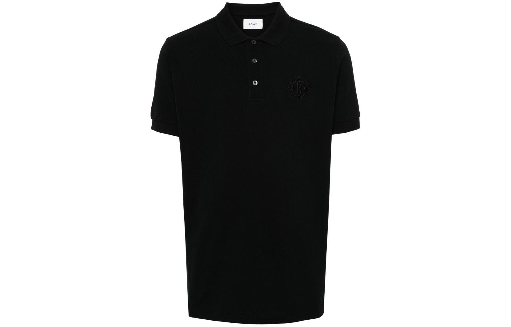 Order バリー SS24 ブラック 無地 ボタン ルーズフィット 半袖 ポロシャツ. MJE03ICO228U901