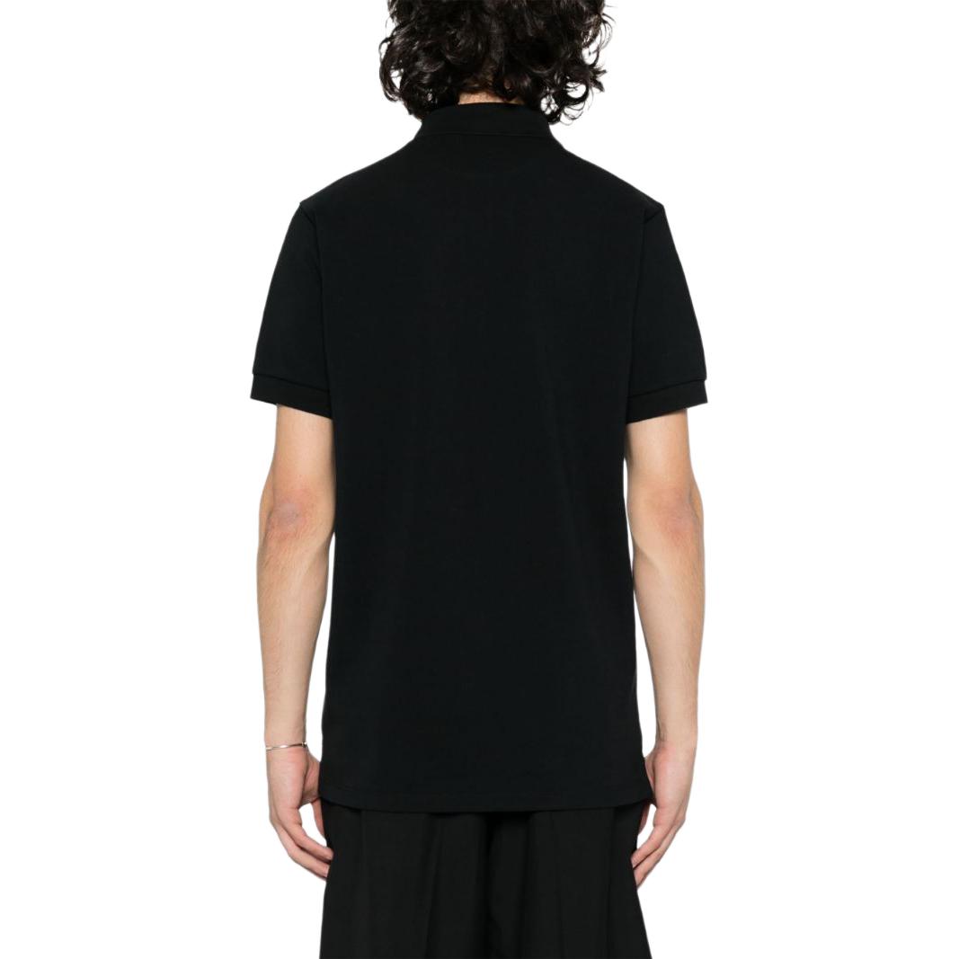 Shop バリー SS24 ブラック 無地 ボタン ルーズフィット 半袖 ポロシャツ. MJE03ICO228U901