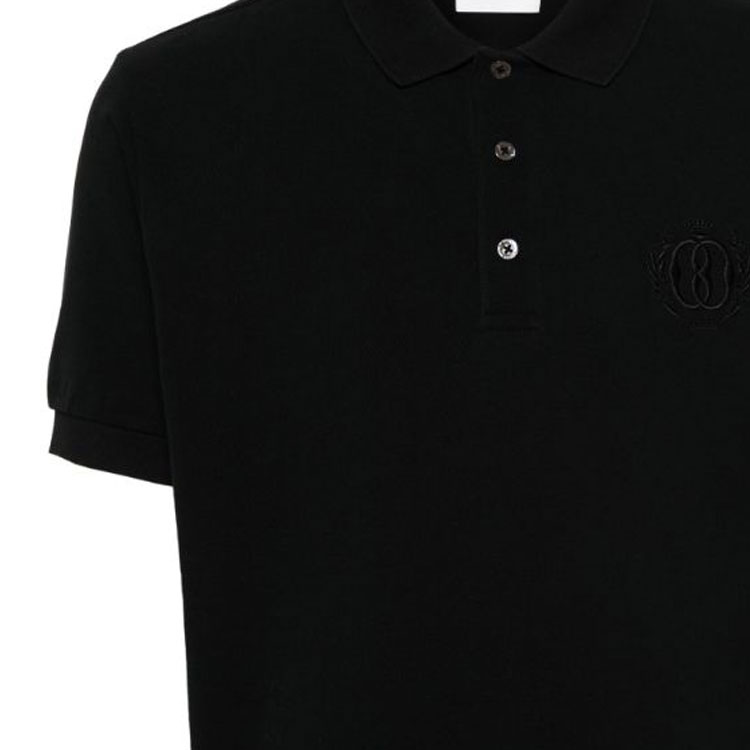 Sizing バリー SS24 ブラック 無地 ボタン ルーズフィット 半袖 ポロシャツ. MJE03ICO228U901