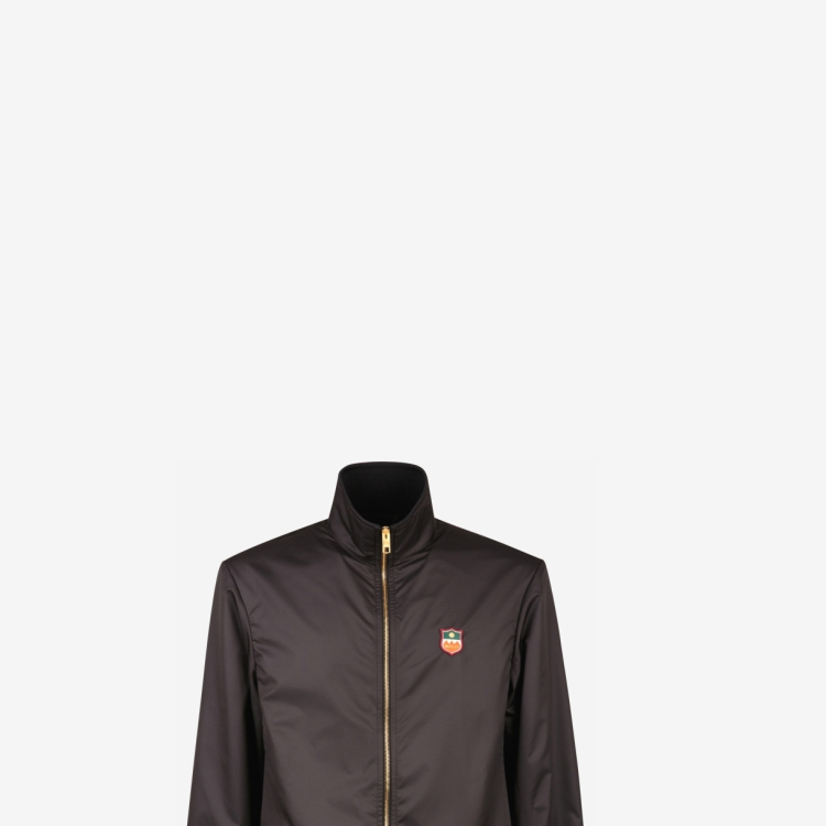 Sizing 발리 SS24 블랙 로고 패치 캐주얼 집업 자켓. 6306535