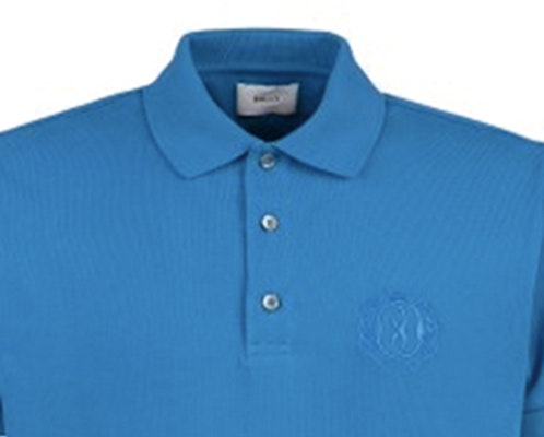 BALLY SS24 藍色標誌刺繡鈕扣短袖 Polo 衫 6306405-U577 Purchase BALLY SS24 藍色標誌刺繡鈕扣短袖 Polo 衫 6306405-U577