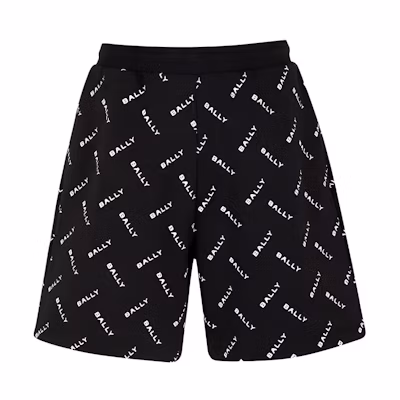 BALLY SS24 Blue Logo Print Elastic Waist Casual Shorts. 6306484