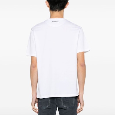 BALLY SS24 花卉印花宽松版白色圆领T恤。 6306687 Shop BALLY SS24 花卉印花宽松版白色圆领T恤。 6306687