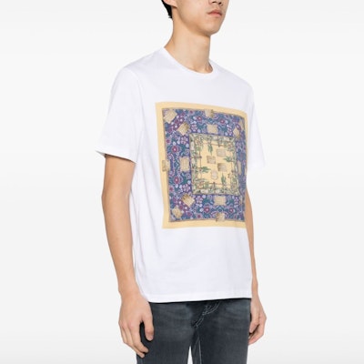 BALLY SS24 花卉印花宽松版白色圆领T恤。 6306687 Purchase BALLY SS24 花卉印花宽松版白色圆领T恤。 6306687