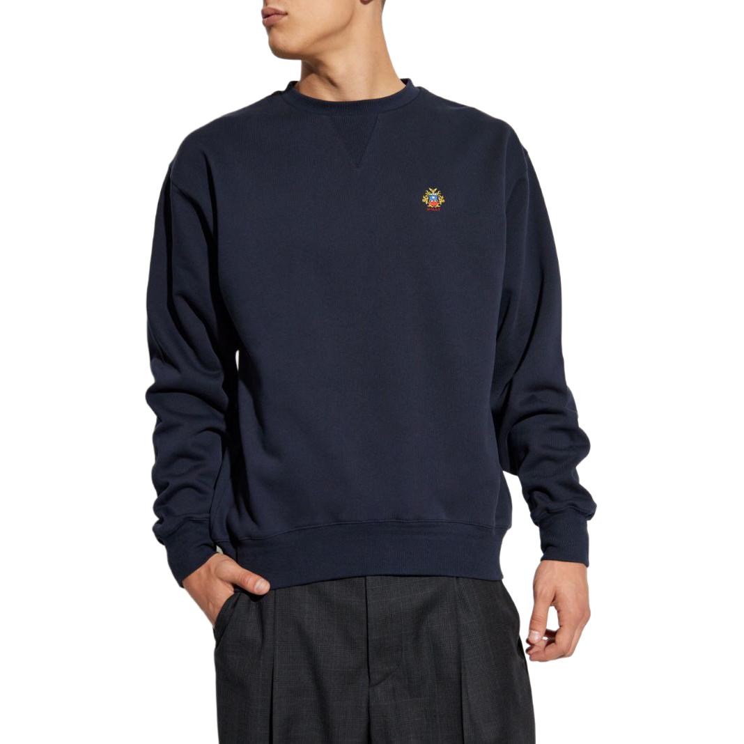 Lookbook 발리 SS24 로고 자수 크루넥 스웻셔츠 블루 루즈핏. 6308831