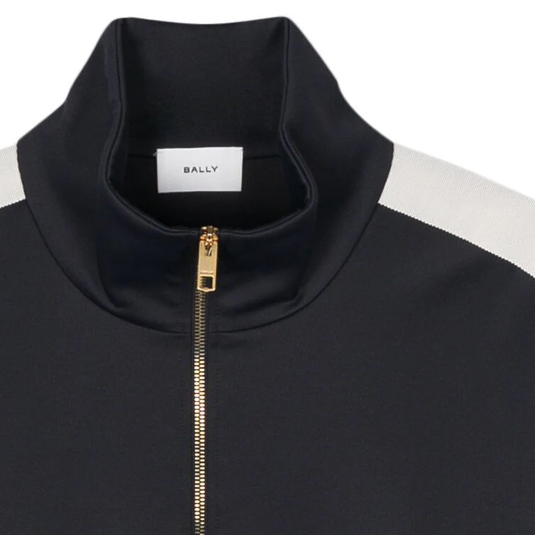 Shop 발리 SS24 미드나잇 블루 로고 지퍼 업 재킷. 6306411