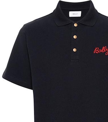 BALLY SS24 深蓝色字母印花直筒扣式 Polo 衫。 6306528 Details for BALLY SS24 深蓝色字母印花直筒扣式 Polo 衫。 6306528