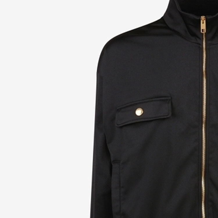 Shop 발리 SS24 블랙 스탠드 칼라 캐주얼 집업 재킷. 6306677