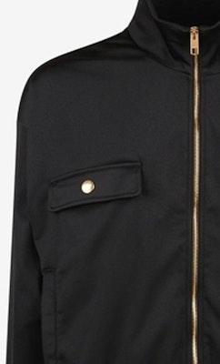 발리 SS24 블랙 스탠드 칼라 캐주얼 집업 재킷. 6306677 Shop 발리 SS24 블랙 스탠드 칼라 캐주얼 집업 재킷. 6306677