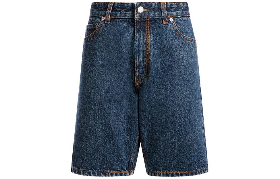 Order BALLY SS24 ストレートカット デニムショーツ ステッチロゴ ブルー 6308063