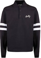 BALLY SS24 Striped Embroidered Long Sleeve Polo Shirt Blue 6306684 BALLY SS24 Striped Embroidered Long Sleeve Polo Shirt Blue 6306684