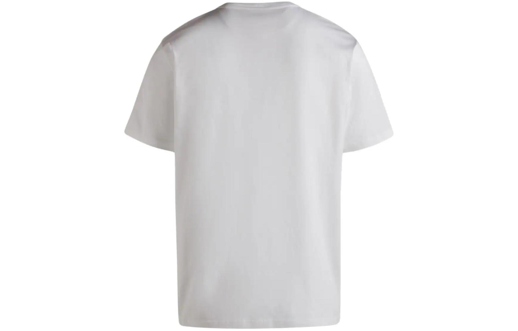 Lookbook BALLY SS24 Kaos Putih Crewneck dengan Desain Cetak Huruf. MJE05CCO018U001